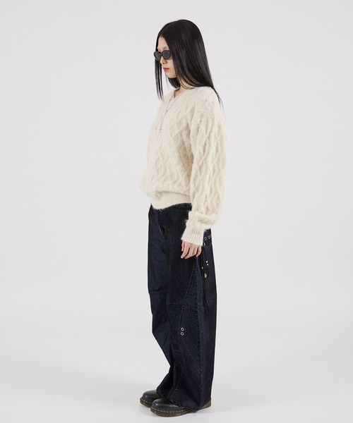 FTW（エフティダブリュー）の「FLOCKY EYELET CARVING PANTS（その他パンツ・レディース・インディゴブルー・MEDIUM/SMALL/LARGE）」の9枚目の写真