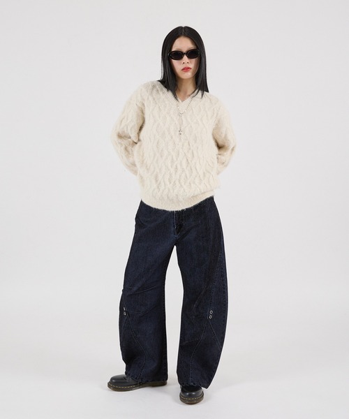 FTW（エフティダブリュー）の「FLOCKY EYELET CARVING PANTS（その他パンツ・レディース・インディゴブルー・MEDIUM/SMALL/LARGE）」の13枚目の写真