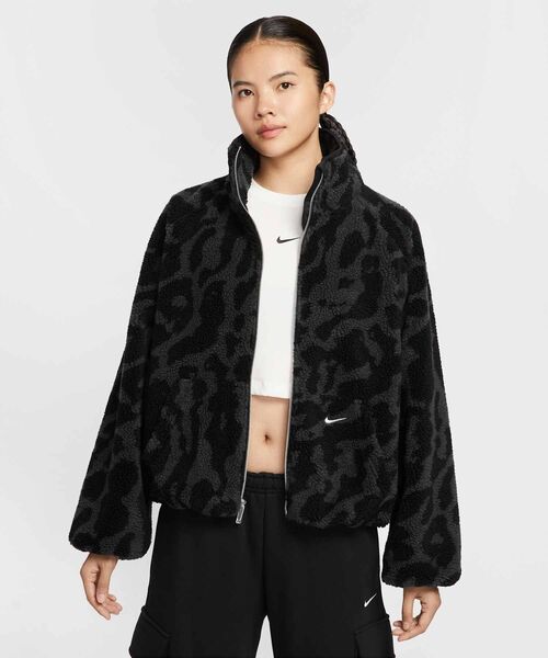 NIKE（ナイキ）の「ナイキ スポーツウェア ウィメンズ ハイパイル フリース ジャケット / Nike Sportswear Women's High-Pile Fleece Jacket HV2071-010 Black（ブルゾン・レディース・ブラック・XS/S/M/L/XL）」の3枚目の写真