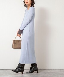 NOLLEY’S Sophi | 《手洗い可能》ウール混ワイドリブ袖口配色ロングワンピース(ワンピース)