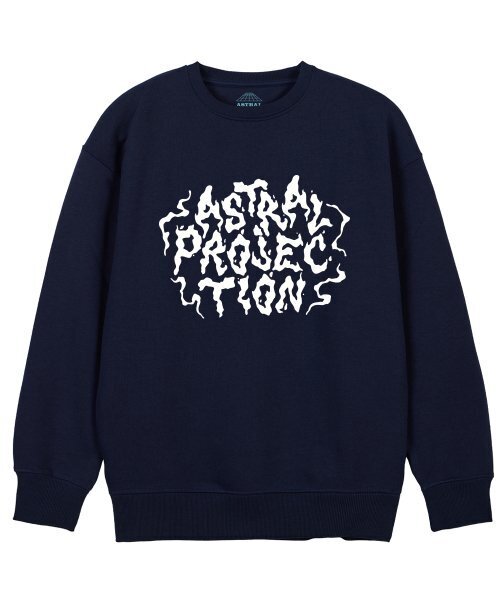 ASTRAL PROJECTION(アストラルプロジェクション)の「ヘイズレタリングルーズフィットスウェットシャツ_ネイビー(スウェット・メンズ・その他・LARGE/MEDIUM/X-LARGE/XX-LARGE)」の1枚目の写真