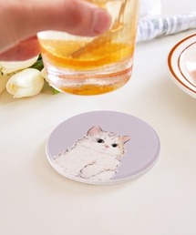 Vini（ヴィニ）の「かわいい にゃんこ 珪藻土 コースター（キッチンツール）」