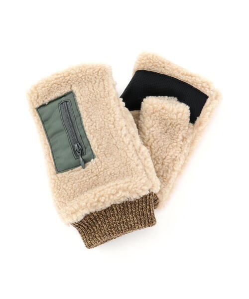 AVIREX（アヴィレックス）の「ボアデミグラブⅡ/グローブ/手袋（手袋・レディース・チャコールグレー/タン・F）」の10枚目の写真