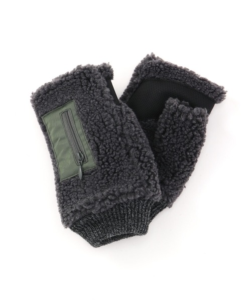 AVIREX（アヴィレックス）の「ボアデミグラブⅡ/グローブ/手袋（手袋・レディース・チャコールグレー/タン・F）」の2枚目の写真