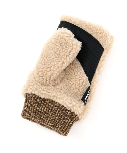 AVIREX（アヴィレックス）の「ボアデミグラブⅡ/グローブ/手袋（手袋・レディース・チャコールグレー/タン・F）」の5枚目の写真