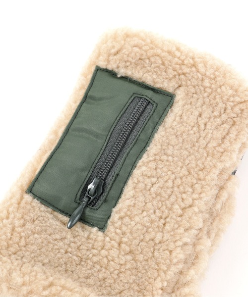 AVIREX（アヴィレックス）の「ボアデミグラブⅡ/グローブ/手袋（手袋・レディース・チャコールグレー/タン・F）」の6枚目の写真