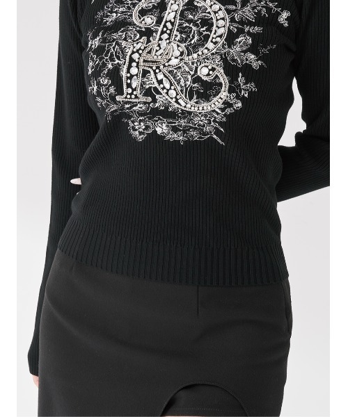 DRビジューフラワーリブニットトップス（ニット/セーター）｜Darich