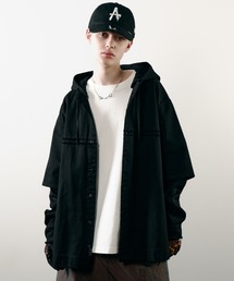 AIVER | AIVER　レイヤードカットオフツイルシャツ(シャツ/ブラウス)