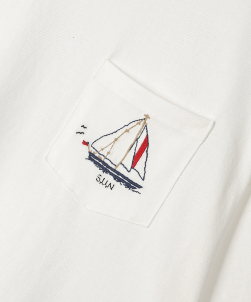 SUNDAY FRUIT MARKET(サンデーフルーツマーケット)の「BOAT POCKET TEE IVORY(Tシャツ/カットソー・メンズ・その他・SMALL/LARGE)」の4枚目の写真