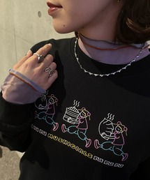 DOUBLE NAME | 蒸しガール刺しゅうプルオーバー(Tシャツ/カットソー)