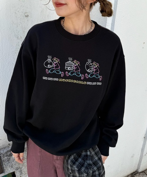 DOUBLE NAME（ダブルネーム）の「蒸しガール刺しゅうプルオーバー（Tシャツ/カットソー・レディース・オフホワイト/ブラック・FREE）」の13枚目の写真