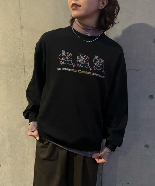 DOUBLE NAME（ダブルネーム）の「蒸しガール刺しゅうプルオーバー（Tシャツ/カットソー・レディース・オフホワイト/ブラック・FREE）」の16枚目の写真