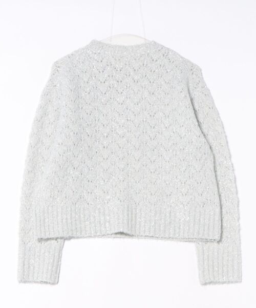 STRAWBERRY-FIELDS(ストロベリーフィールズ)の「ルミナスフラッフィ―_レース編シャインニット(ニット/セーター・レディース・オフホワイト/ライトブルー/ピンク・2)」の12枚目の写真