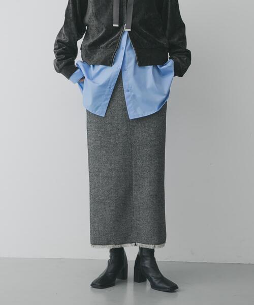 SENSE OF PLACE by URBAN RESEARCH(センスオブプレイスバイアーバンリサーチ)の「ツイードフリンジジップスカート(スカート・レディース・ブラウン/ブラック・SMALL/MEDIUM)」の15枚目の写真