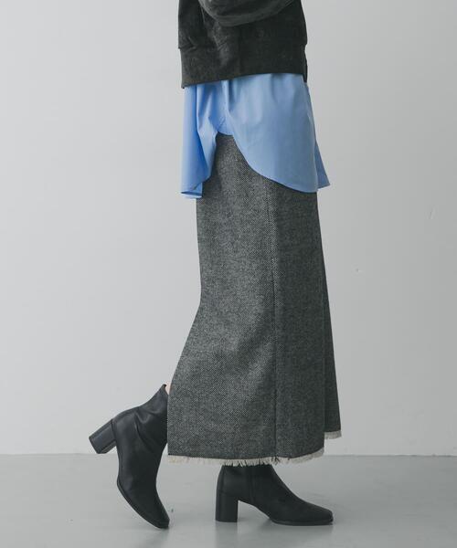 SENSE OF PLACE by URBAN RESEARCH(センスオブプレイスバイアーバンリサーチ)の「ツイードフリンジジップスカート(スカート・レディース・ブラウン/ブラック・SMALL/MEDIUM)」の16枚目の写真