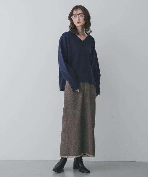 SENSE OF PLACE by URBAN RESEARCH(センスオブプレイスバイアーバンリサーチ)の「ツイードフリンジジップスカート(スカート・レディース・ブラウン/ブラック・SMALL/MEDIUM)」の10枚目の写真