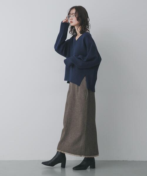 SENSE OF PLACE by URBAN RESEARCH(センスオブプレイスバイアーバンリサーチ)の「ツイードフリンジジップスカート(スカート・レディース・ブラウン/ブラック・SMALL/MEDIUM)」の11枚目の写真