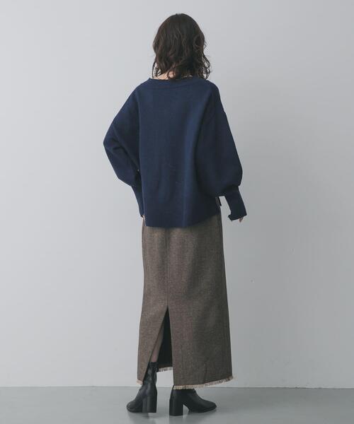 SENSE OF PLACE by URBAN RESEARCH(センスオブプレイスバイアーバンリサーチ)の「ツイードフリンジジップスカート(スカート・レディース・ブラウン/ブラック・SMALL/MEDIUM)」の12枚目の写真