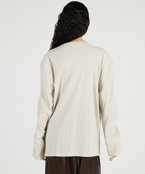 PRANK PROJECT（プランクプロジェクト）の「【2026Spring Pre-Order】ドレープオーバートップ / Drape Over Top（Tシャツ/カットソー・レディース・グレー/ブラック/グレイッシュベージュ・FREE）」の18枚目の写真