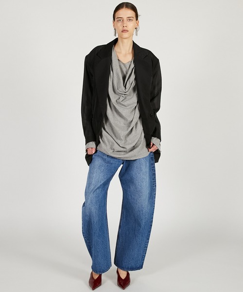 PRANK PROJECT（プランクプロジェクト）の「【2026Spring Pre-Order】ドレープオーバートップ / Drape Over Top（Tシャツ/カットソー・レディース・グレー/ブラック/グレイッシュベージュ・FREE）」の6枚目の写真