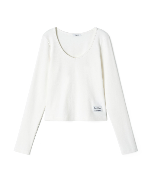 BRIGHTEN（ブライトン）の「エッセンシャルVネック長袖Tシャツホワイト（Tシャツ/カットソー・レディース・その他・FREE）」の8枚目の写真