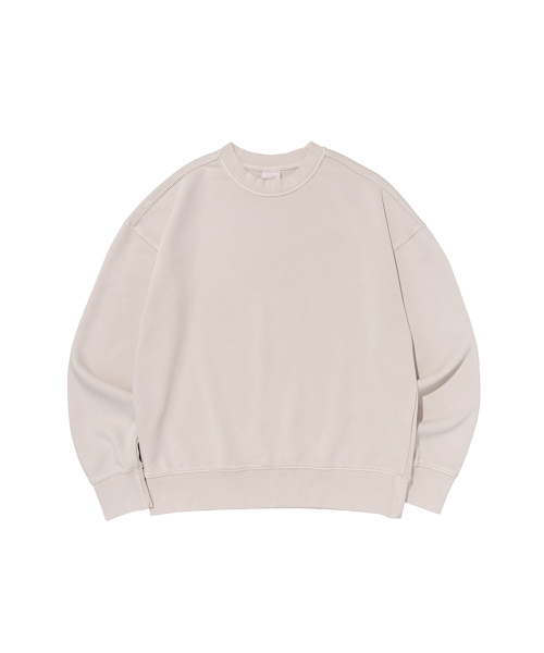 BECANVAS(ビキャンバス)の「BECANVAS PIGMENT DYDE OVERFIT MTM (SAND BEIGE)(スウェット・レディース・サンドベージュ・LARGE/SMALL/X-LARGE/MEDIUM)」の1枚目の写真