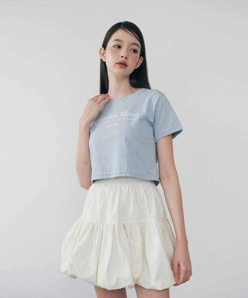 LULUCHOU(ルルシュ)の「Moon Crop T-shirt - SKY BLUE(Tシャツ/カットソー・レディース・その他・FREE)」の3枚目の写真