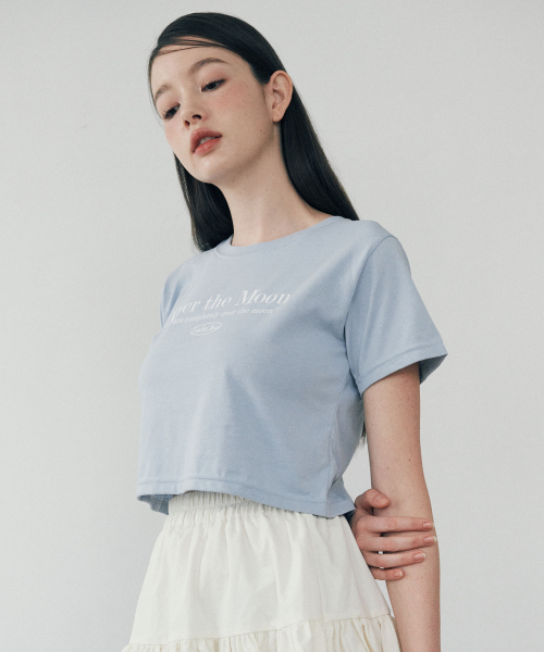 LULUCHOU(ルルシュ)の「Moon Crop T-shirt - SKY BLUE(Tシャツ/カットソー・レディース・その他・FREE)」の4枚目の写真