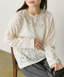 PUAL CE CIN | モールペイズリーストレッチレースプルオーバー(Tシャツ/カットソー)