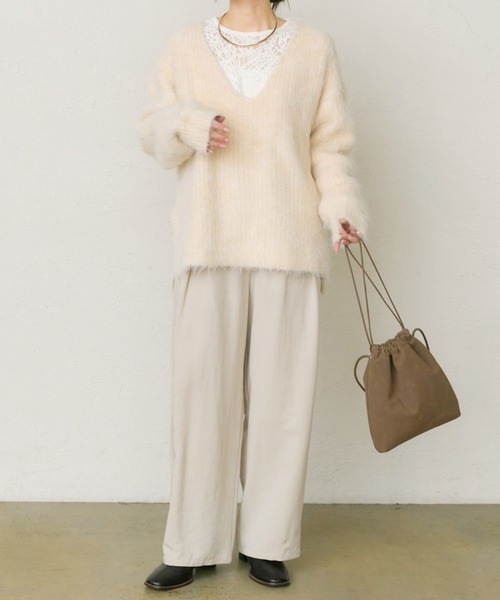 PUAL CE CIN（ピュアルセシン）の「モールペイズリーストレッチレースプルオーバー（Tシャツ/カットソー・レディース・アイボリー/ブラック・FREE）」の14枚目の写真