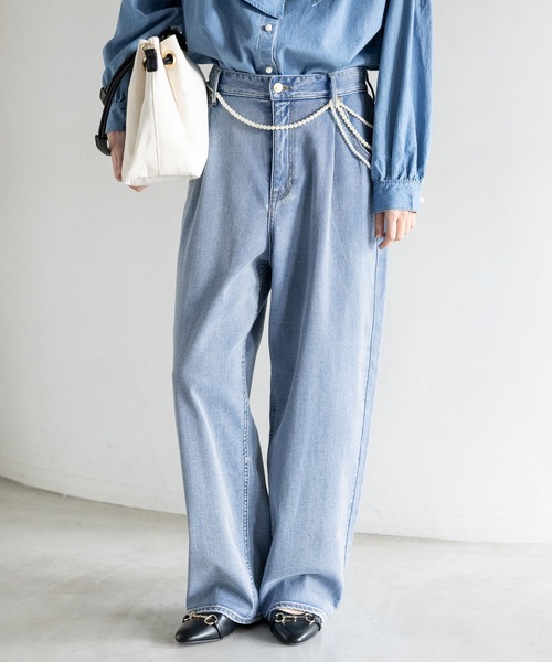 Elura（エルーラ）の「大人カラーカーブデニム/625551（デニムパンツ・レディース・ブラウン/ライトピンク/ブルー・MEDIUM/LARGE）」の3枚目の写真