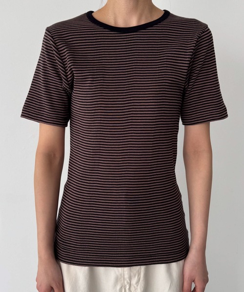 CANAL JEAN(キャナルジーン)の「Miller クルーネックTシャツ(Tシャツ/カットソー・レディース・ネイビー系/ブラウン系その他/マルチ/グリーン系その他/イエロー系その他・ONE SIZE)」の12枚目の写真