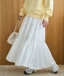 coen | コットンタイプライター シャーリングティアードスカート(スカート)