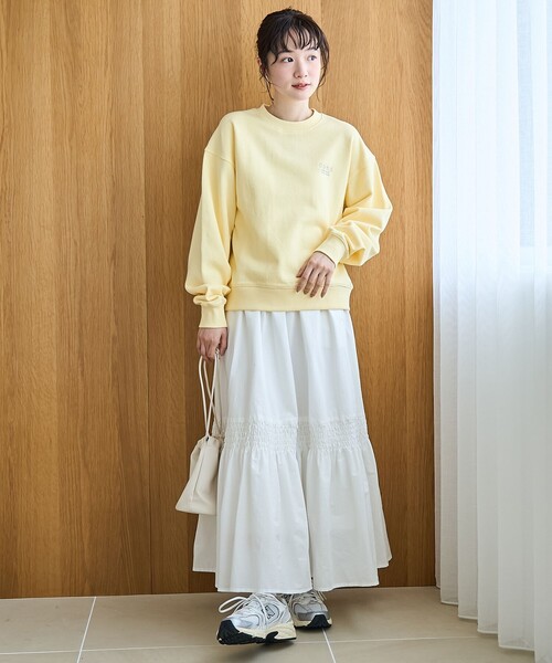 coen（コーエン）の「コットンタイプライター シャーリングティアードスカート（スカート・レディース・ブラック/オフホワイト・FREE）」の3枚目の写真