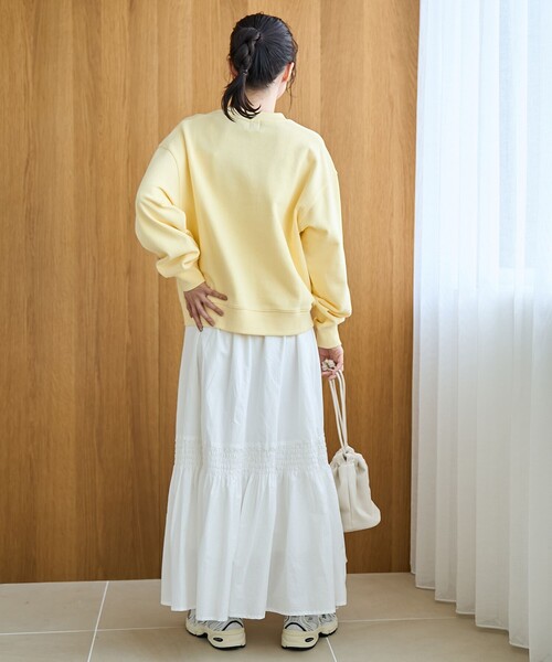 coen（コーエン）の「コットンタイプライター シャーリングティアードスカート（スカート・レディース・ブラック/オフホワイト・FREE）」の4枚目の写真