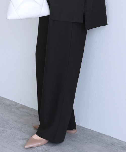 reca(レカ)の「Vネックベスト×セミワイドストレートパンツ2点セット(スーツセット・レディース・ブラック/グレー・M)」の4枚目の写真