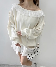 PHILLY | 《セットアップ可能★》レースパイピングオフショルスウェット(スウェット)