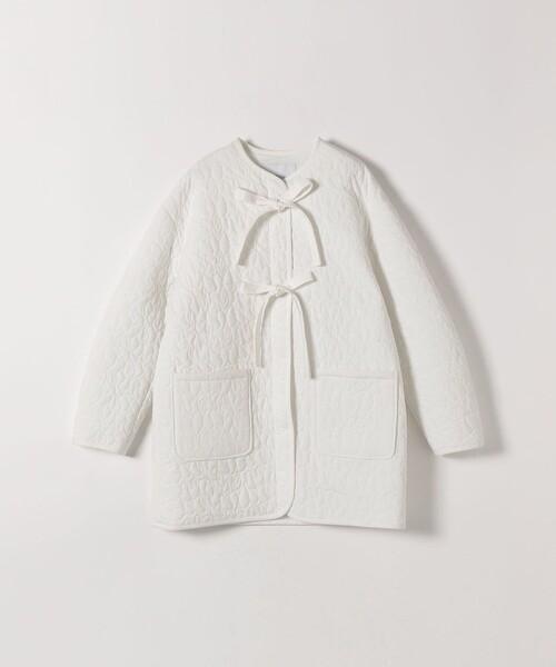 SHIPS any（シップス エニィ）の「SHIPS any: キルティング ステッチ ノーカラー ミディ コート（ノーカラーコート・レディース・ブラック/オフホワイト・ONE SIZE）」の18枚目の写真