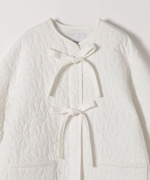 SHIPS any（シップス エニィ）の「SHIPS any: キルティング ステッチ ノーカラー ミディ コート（ノーカラーコート・レディース・ブラック/オフホワイト・ONE SIZE）」の19枚目の写真