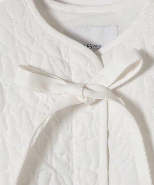 SHIPS any（シップス エニィ）の「SHIPS any: キルティング ステッチ ノーカラー ミディ コート（ノーカラーコート・レディース・ブラック/オフホワイト・ONE SIZE）」の22枚目の写真