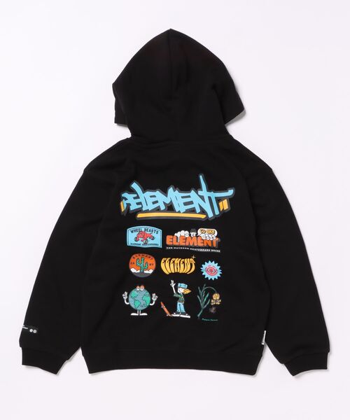 ELEMENT(エレメント)の「ELEMENT/エレメント ACOMPANY HOOD YOUTH キッズ パーカー BG025021(パーカー・キッズ・ホワイト×ブルー/ブラック×ホワイト・130cm/140cm/150cm/160cm)」の3枚目の写真