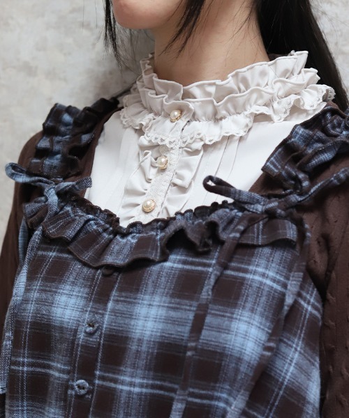axes femme(アクシーズファム)の「ブロッキングニットプルオーバー(ニット/セーター・レディース・ピンク/ダークブラウン/ブラック・FREE)」の7枚目の写真