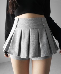 me+em select | 【 インパン裏地付 】プリーツスウェットマイクロミニスカパン / plests sweat micro mini skirt pants(その他パンツ)
