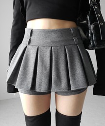 me+em select（ミームセレクト）の「【 インパン裏地付 】プリーツスウェットマイクロミニスカパン / plests sweat micro mini skirt pants（その他パンツ）」