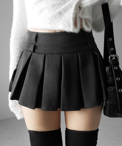 me+em select(ミームセレクト)の「【 インパン裏地付 】プリーツスウェットマイクロミニスカパン / plests sweat micro mini skirt pants(その他パンツ・レディース・グレー/ブラック/チャコール・SMALL/MEDIUM/LARGE)」の13枚目の写真