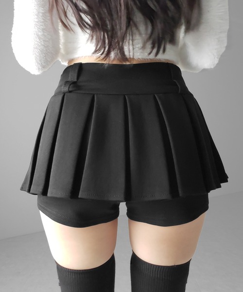 me+em select(ミームセレクト)の「【 インパン裏地付 】プリーツスウェットマイクロミニスカパン / plests sweat micro mini skirt pants(その他パンツ・レディース・グレー/ブラック/チャコール・SMALL/MEDIUM/LARGE)」の14枚目の写真