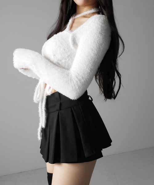 me+em select(ミームセレクト)の「【 インパン裏地付 】プリーツスウェットマイクロミニスカパン / plests sweat micro mini skirt pants(その他パンツ・レディース・グレー/ブラック/チャコール・SMALL/MEDIUM/LARGE)」の16枚目の写真