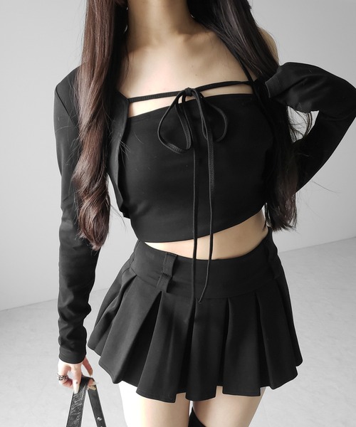 me+em select(ミームセレクト)の「【 インパン裏地付 】プリーツスウェットマイクロミニスカパン / plests sweat micro mini skirt pants(その他パンツ・レディース・グレー/ブラック/チャコール・SMALL/MEDIUM/LARGE)」の20枚目の写真