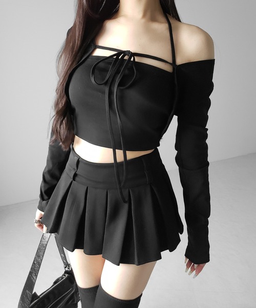 me+em select(ミームセレクト)の「【 インパン裏地付 】プリーツスウェットマイクロミニスカパン / plests sweat micro mini skirt pants(その他パンツ・レディース・グレー/ブラック/チャコール・SMALL/MEDIUM/LARGE)」の22枚目の写真