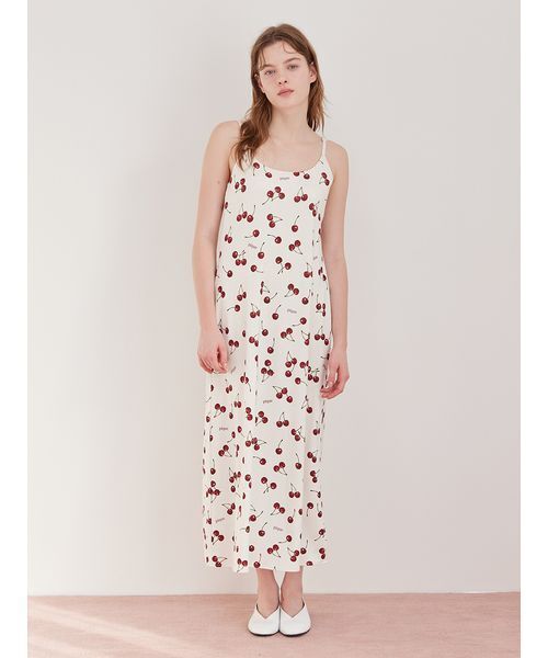 チェリー柄カップインキャミワンピース（ルームウェア/パジャマ